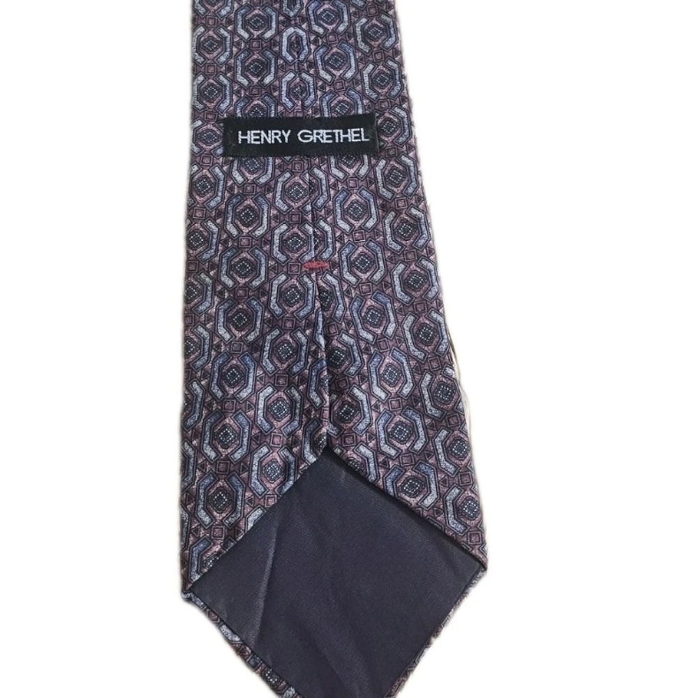 Purple and Gray Silk Necktie with Circular Pattern